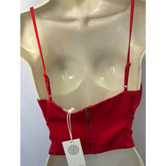 🔥 Ramy Brook Red Wrap Corset Top Sz 6 | Holiday Baddie Energy 💋 NWT - Picture 10 of 15